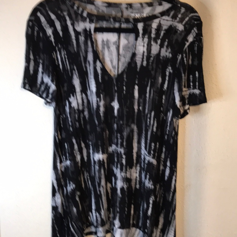 Black and White Tie Dye Choker Top